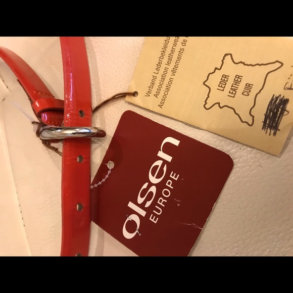 NEW Olsen Orange Leather Belt - Picture 3 of 7